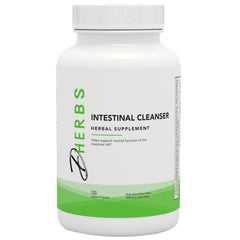 Dherbs Intestinal Cleanser bottle shown for easy daily gut support.
