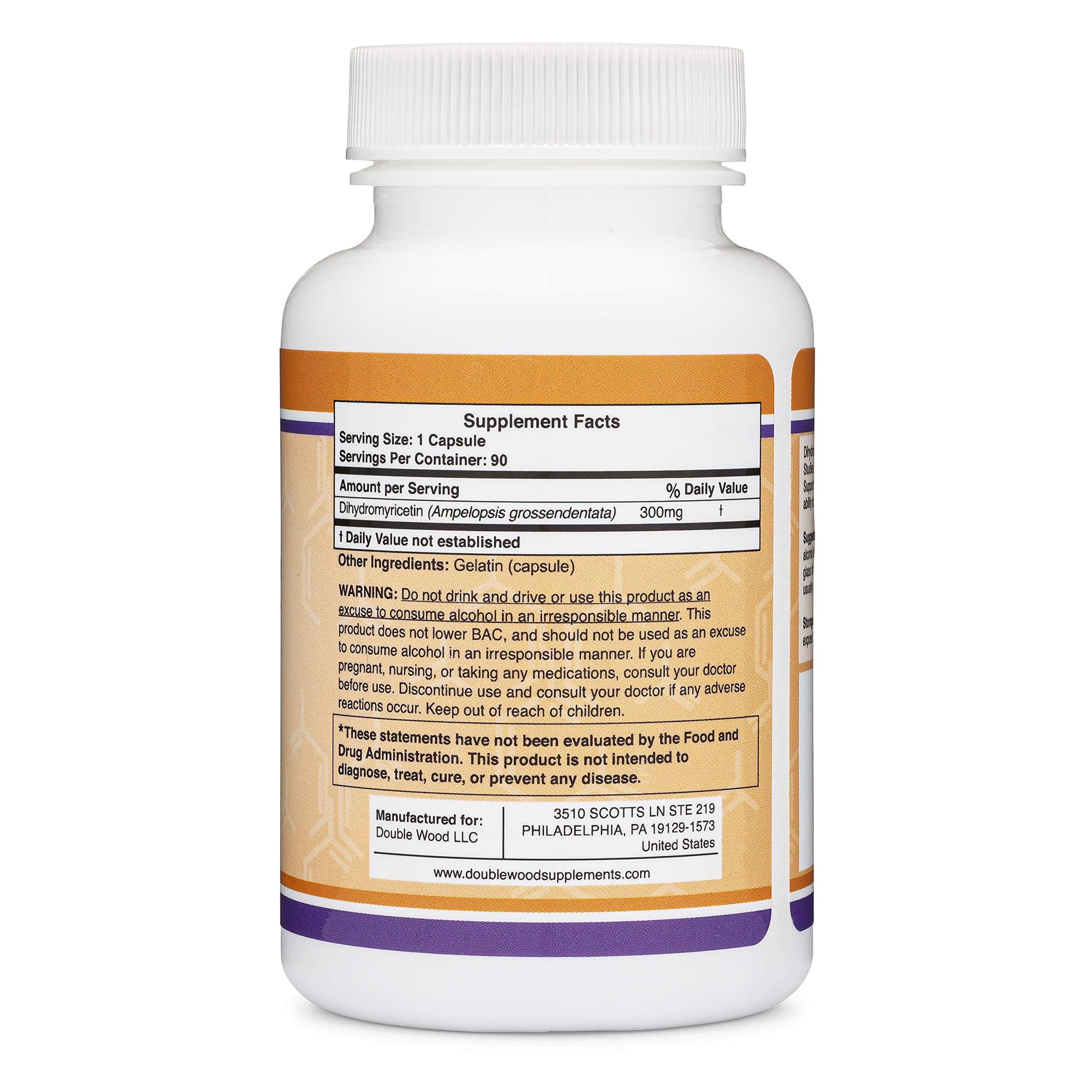 DHM Depot label detail shows USA manufacturing and third-party testing