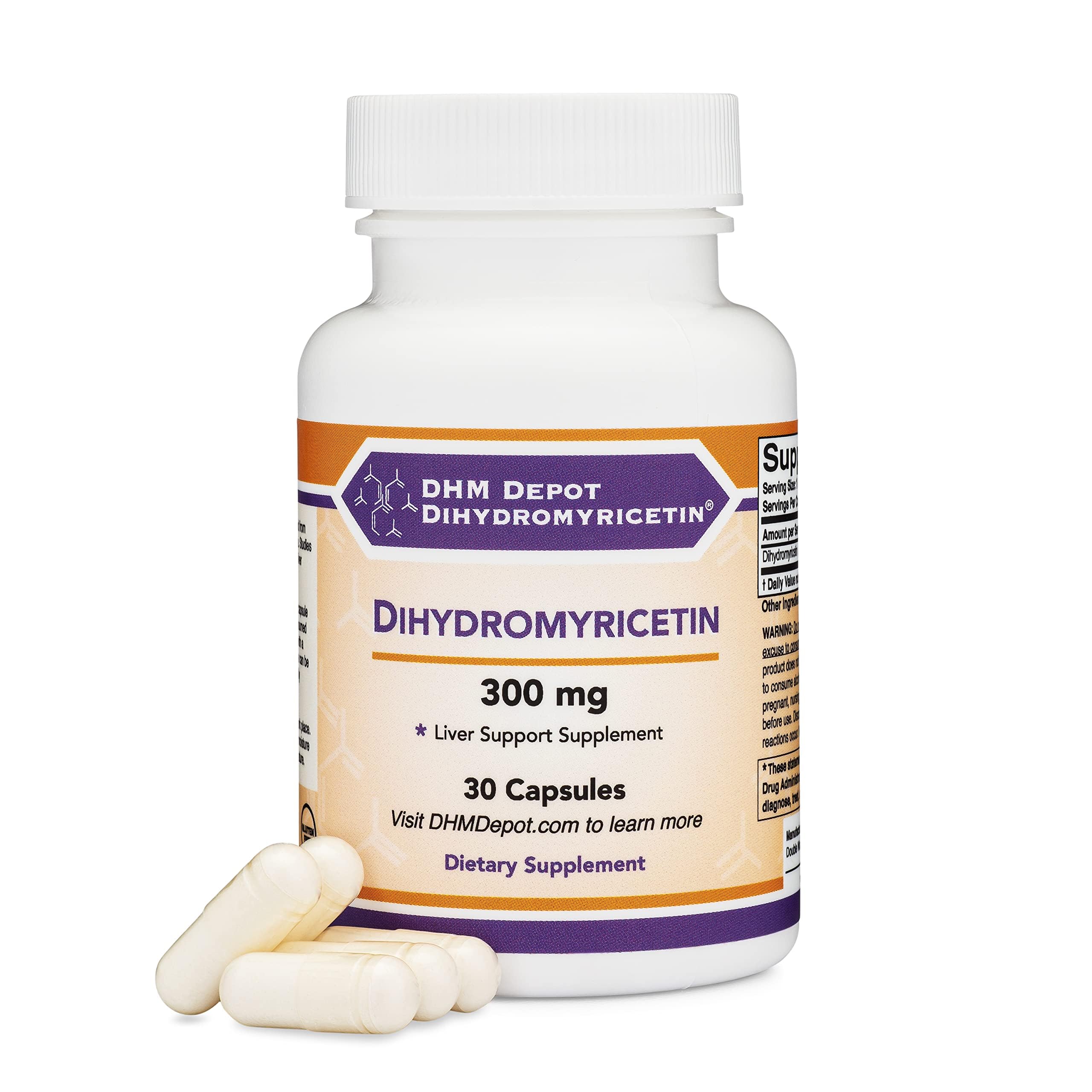 DHM Depot Dihydromyricetin third-party tested seal signals quality assurance.