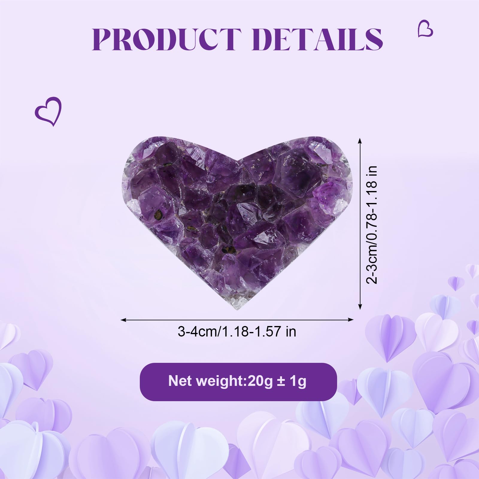 Close-up shows natural purple color and crystal texture.