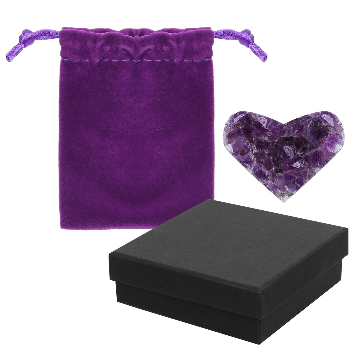 Dhthdrh Amethyst Heart Cluster on a desk promotes calm and focus.
