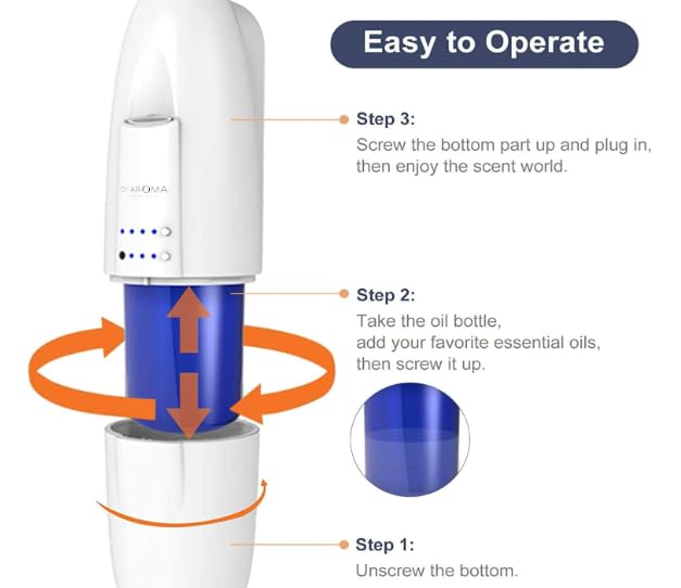 Di'Aroma plug-in waterless diffuser control panel view for easy operation