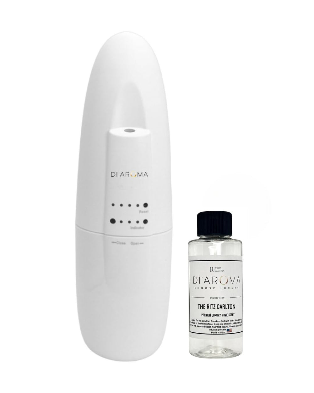 Di'Aroma plug-in waterless diffuser front view delivering wide fragrance coverage