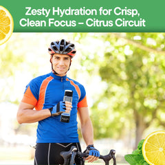 DIALED MOODS Citrus Circuit glass with drink, refreshing citrus hydration