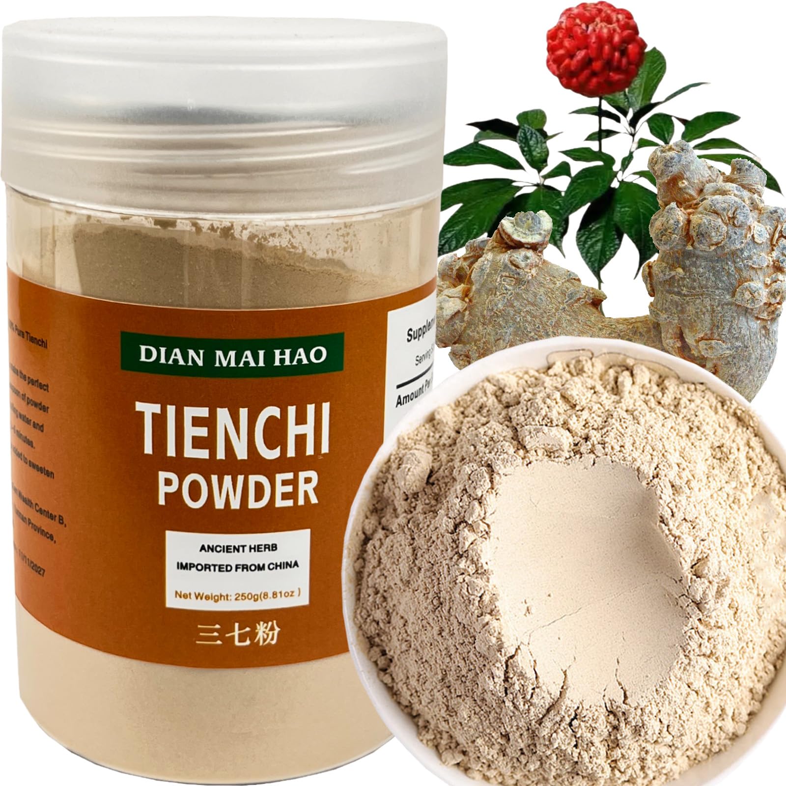 DIAN MAI HAO Tienchi powder jar view for daily ritual use