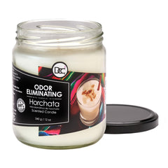 Dianne's Horchata candle with lead-free wick detail supports safe, steady burn.