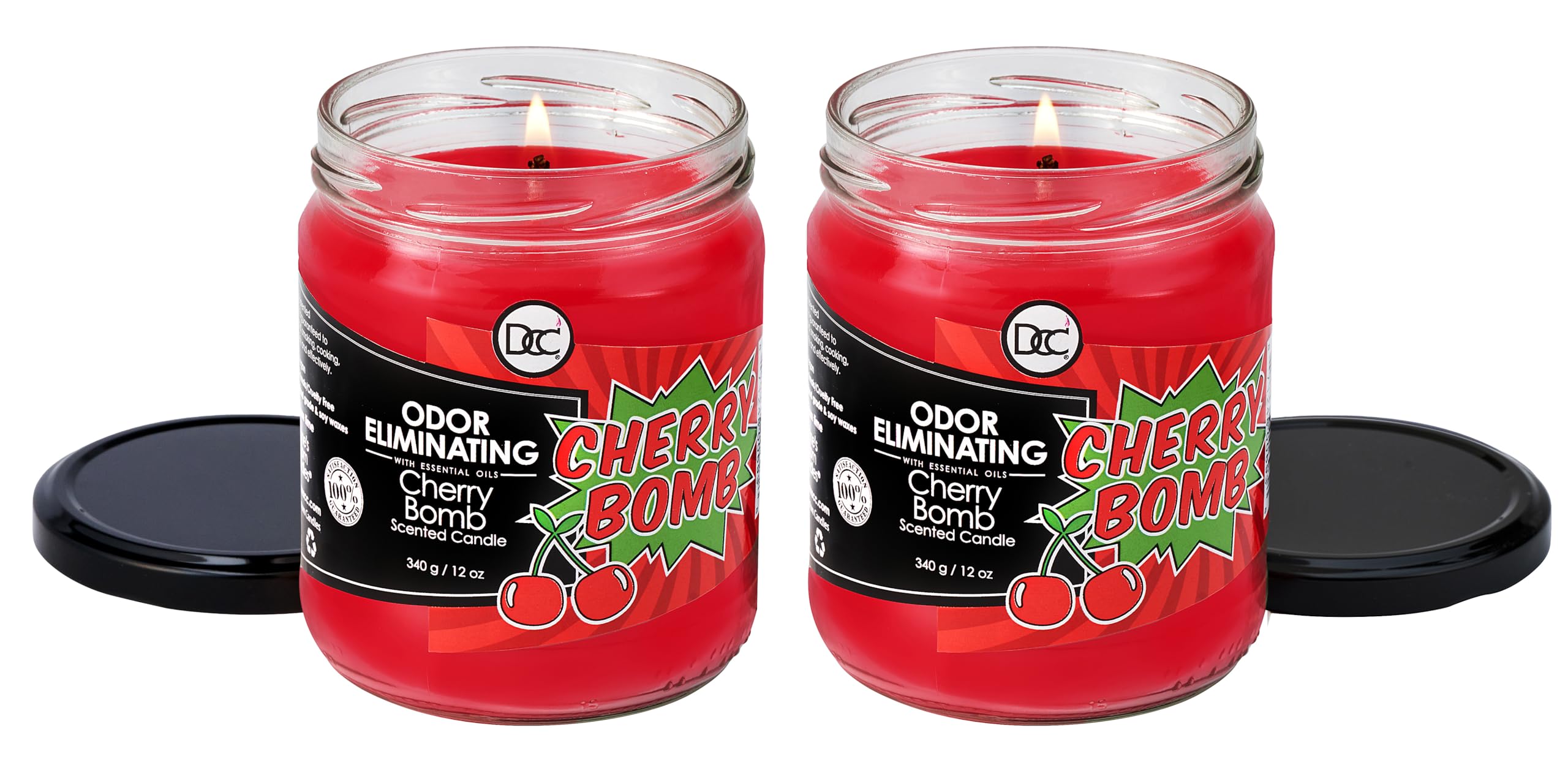 Dianne's Custom Candles Cherry Bomb 12 oz candle with lead-free wick for clean burns.