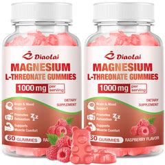 DIAOLAI magnesium L-threonate gummies bottle pour for daily focus and alertness.