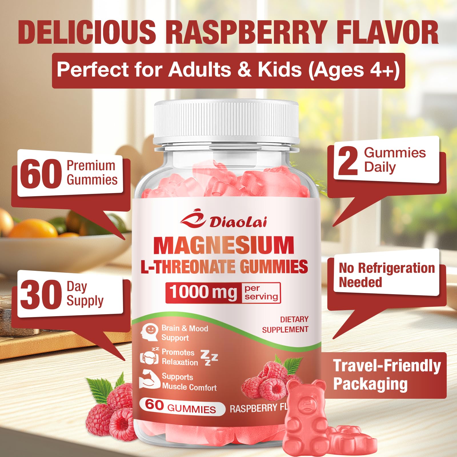 DIAOLAI supports memory and focus with a high-absorption gummy.