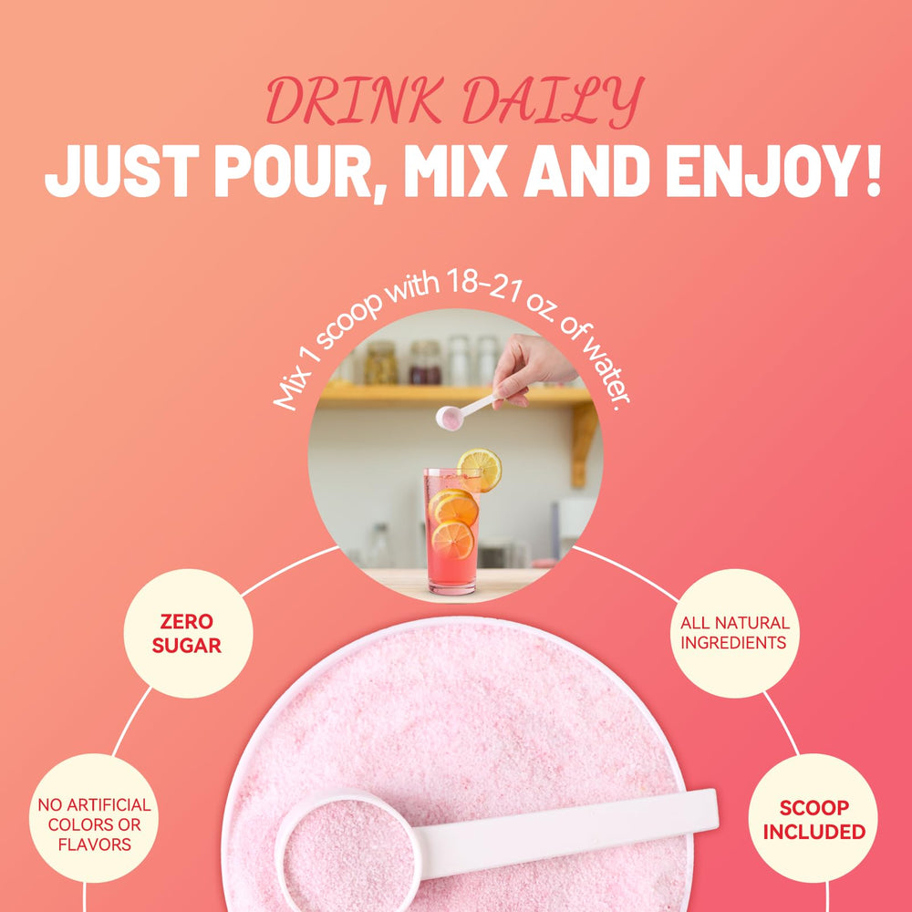 DIATMOON Electrolytes Powder with Raspberry Lemonade aroma and natural flavor