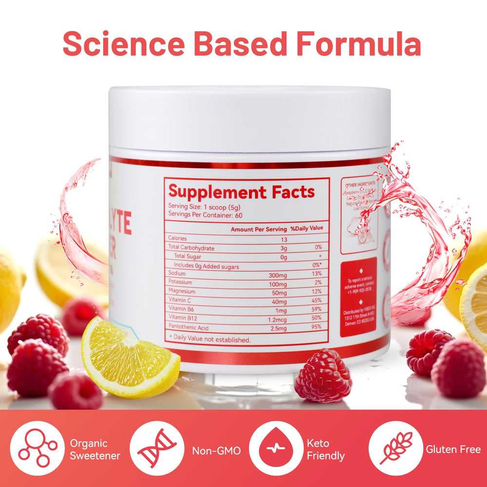 DIATMOON Electrolytes Powder scoop beside bottle suggests quick sugar-free hydration