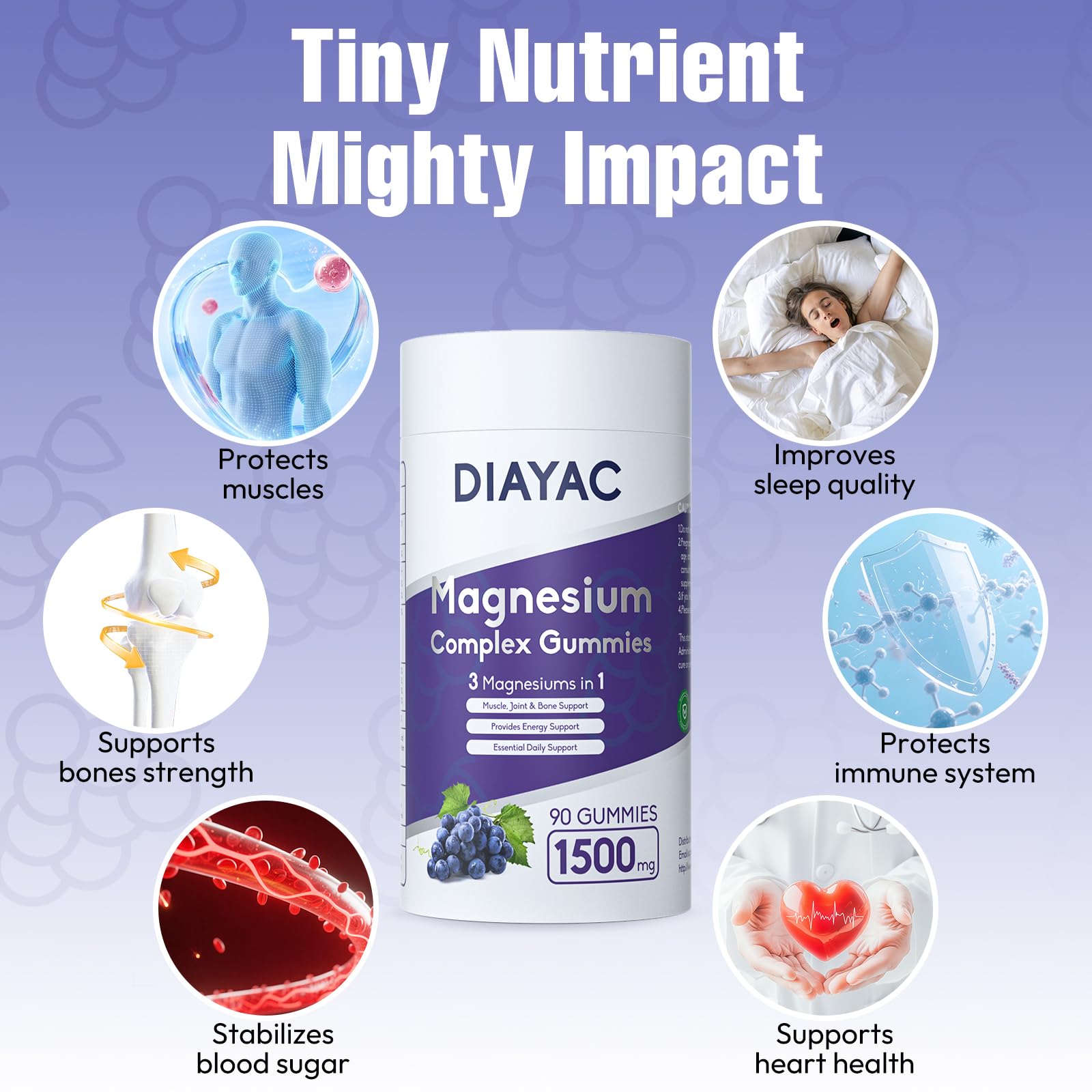 DIAYAC magnesium gummies supporting restful sleep and relaxation