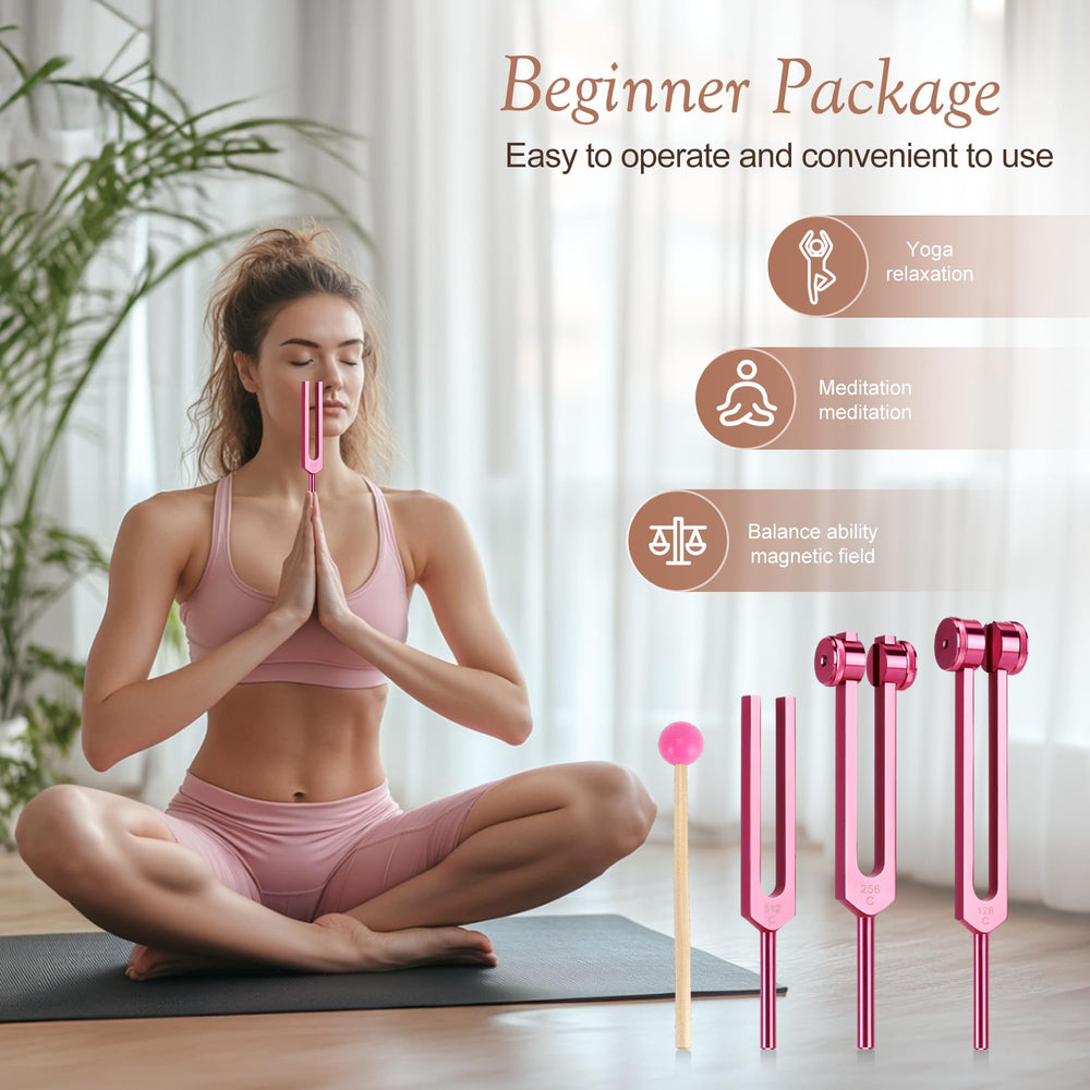 DiDiBirDi pink tuning fork 512Hz for focus and calm energy