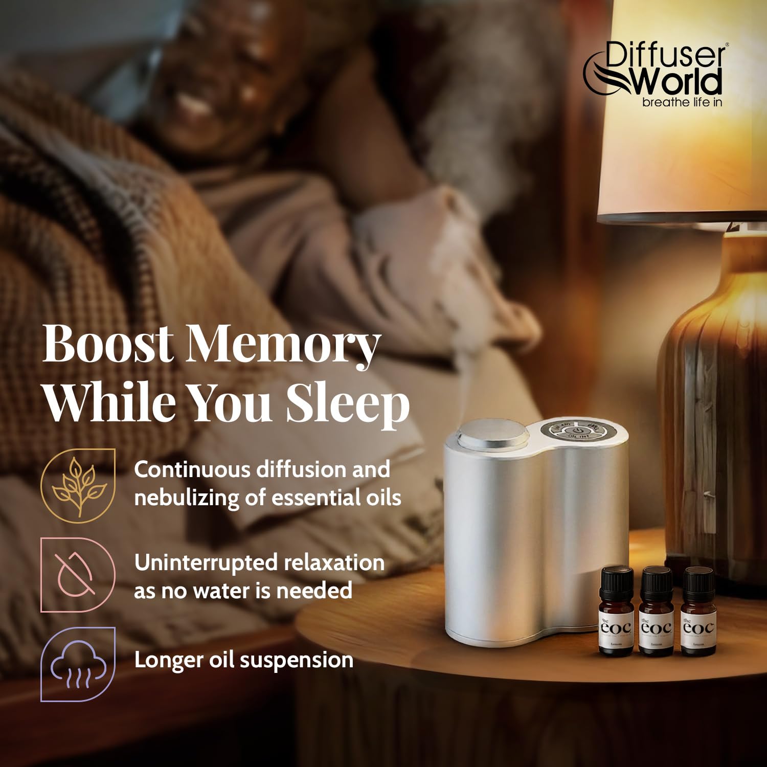 DIFFUSER WORLD Lemon bottle pour brightens rooms with zesty fragrance.