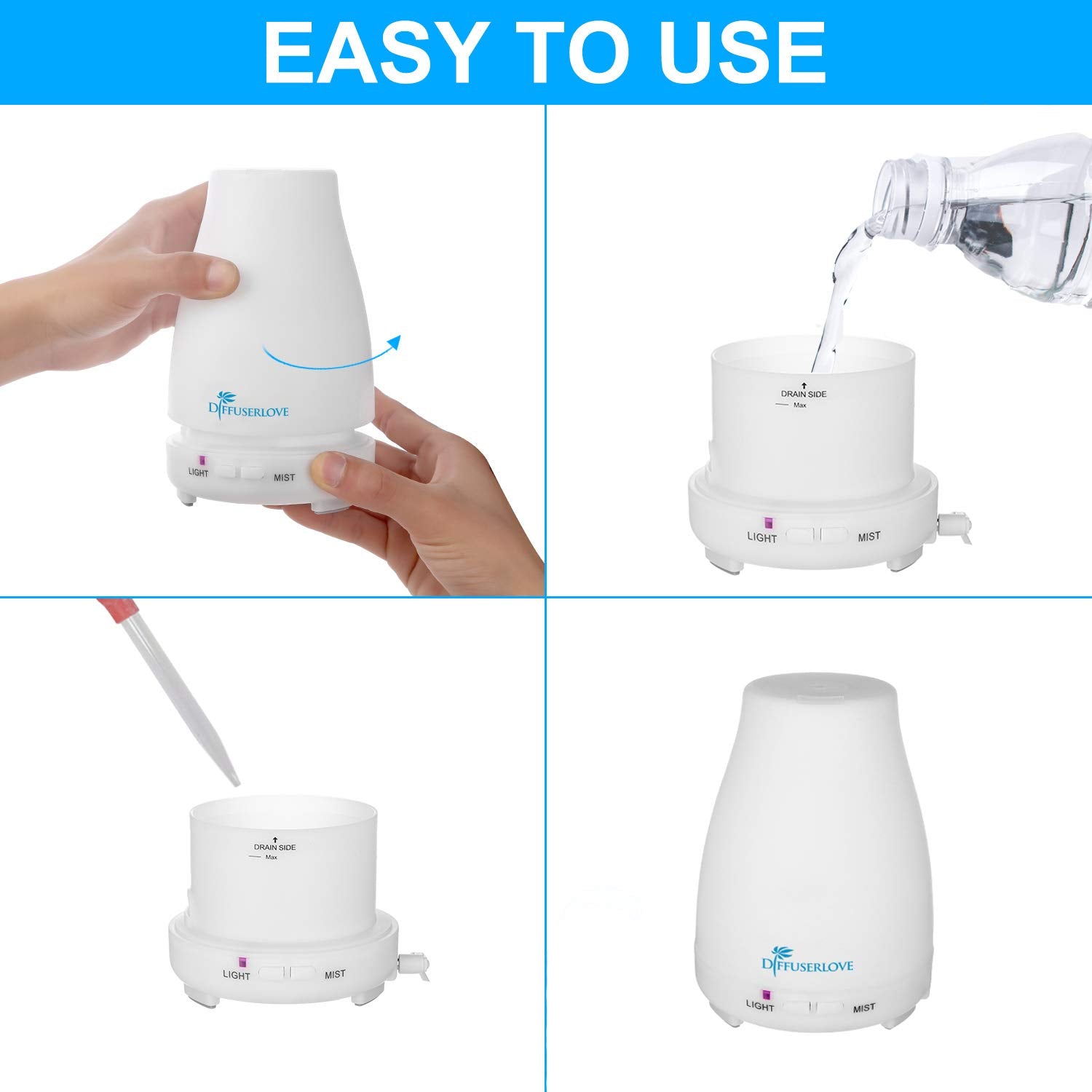 Auto shut-off feature ensures safe use and energy savings.