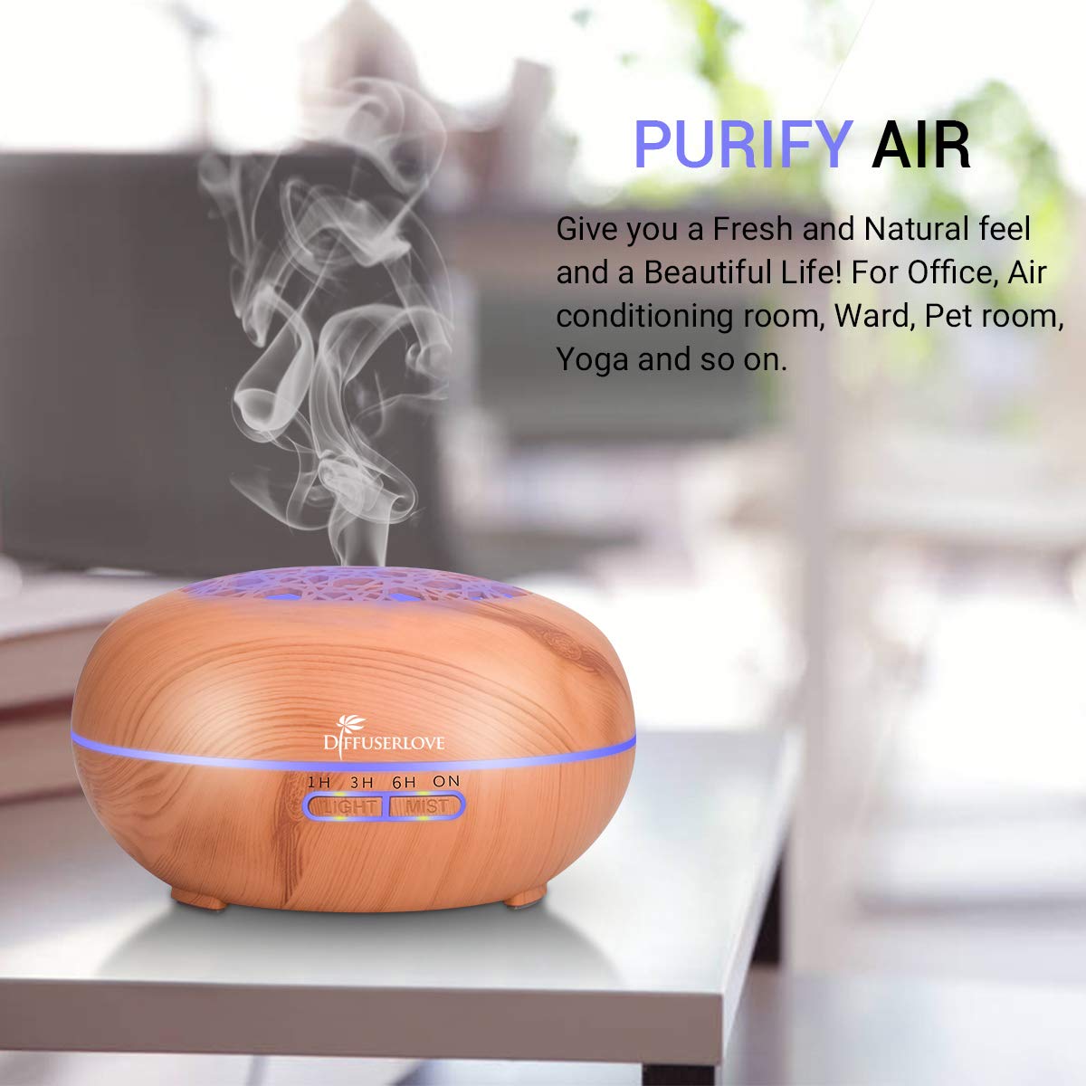 Diffuserlove auto shut-off protects the device when water runs low.