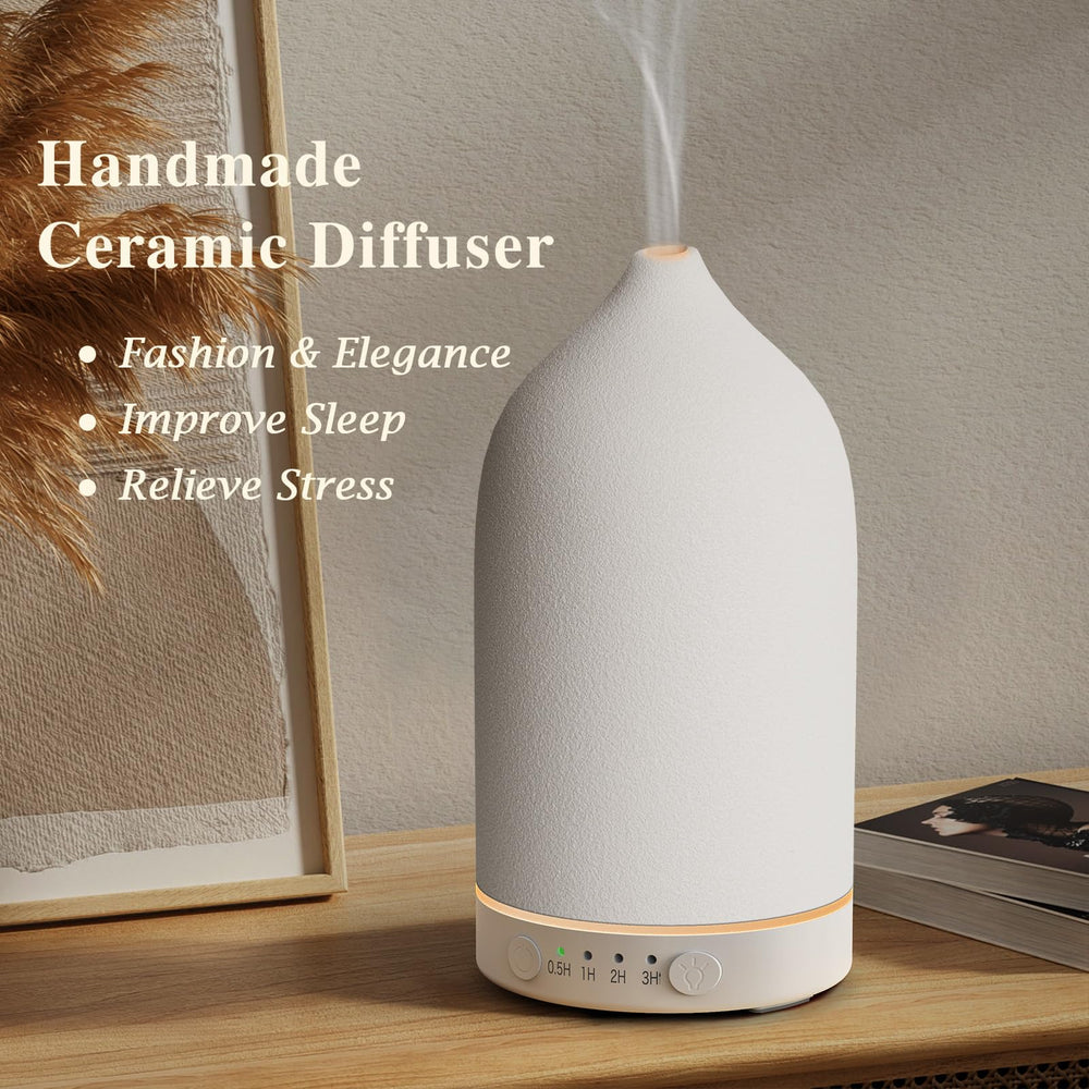 Diffuserlove ceramic cover close-up shows handmade texture and easy cleaning.