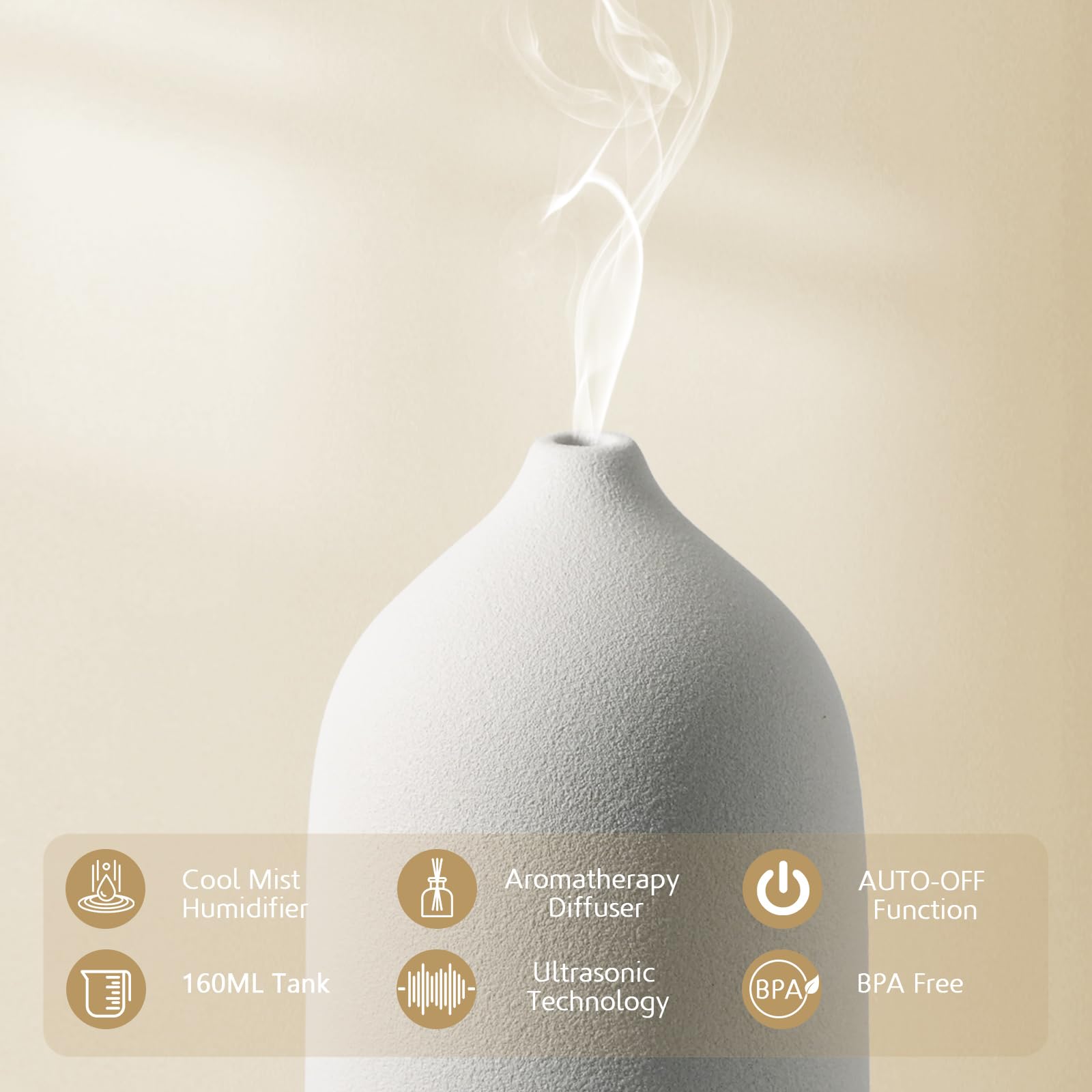Diffuserlove yellow wood base provides warm, natural accent on desks or shelves.