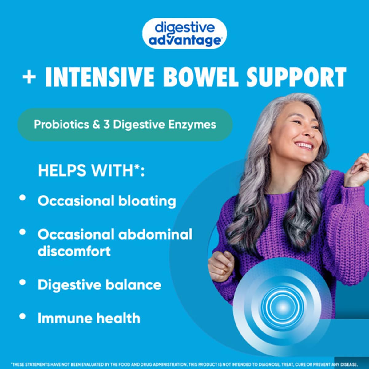 Digestive Advantage bottle emphasizing gut-immune connection