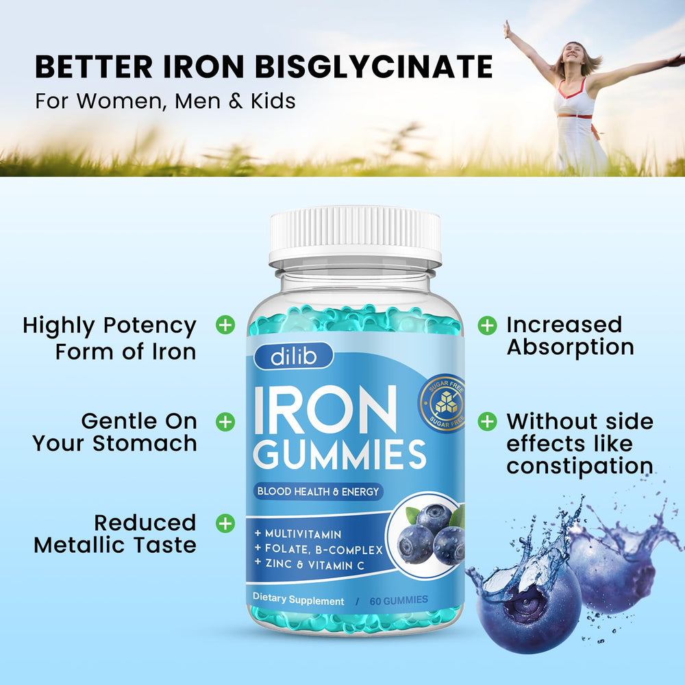 Dilib iron gummies close-up highlights chewy texture perfect for easy supplementation.