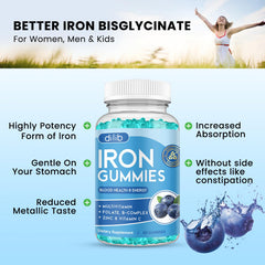 Dilib iron gummies close-up highlights chewy texture perfect for easy supplementation.