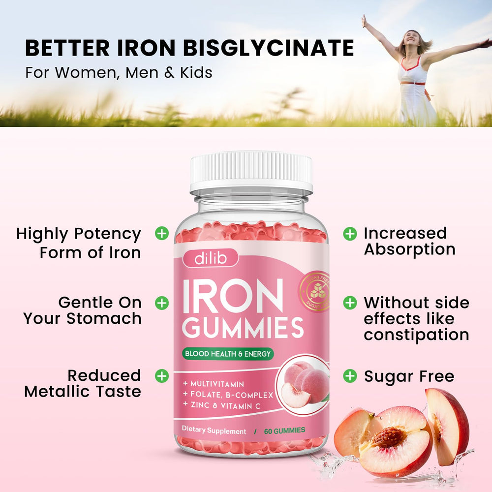 Dilib Iron Gummies ingredients panel showing essential nutrients