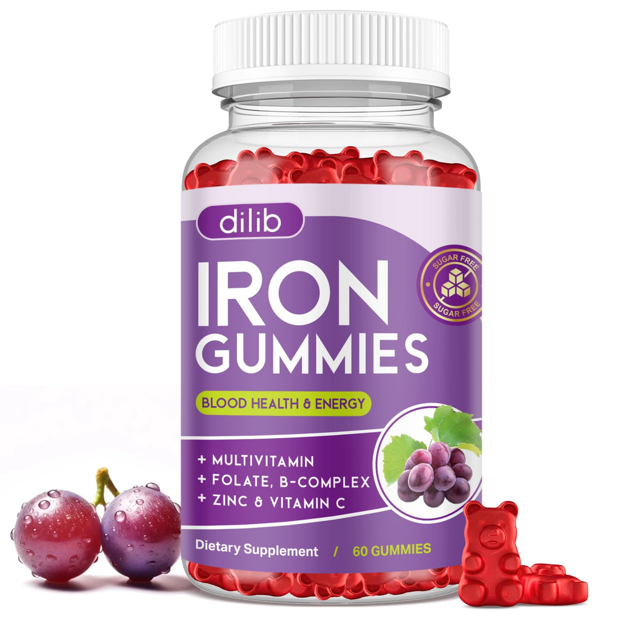 Dilib Iron Gummies multivitamin bottle for daily wellness