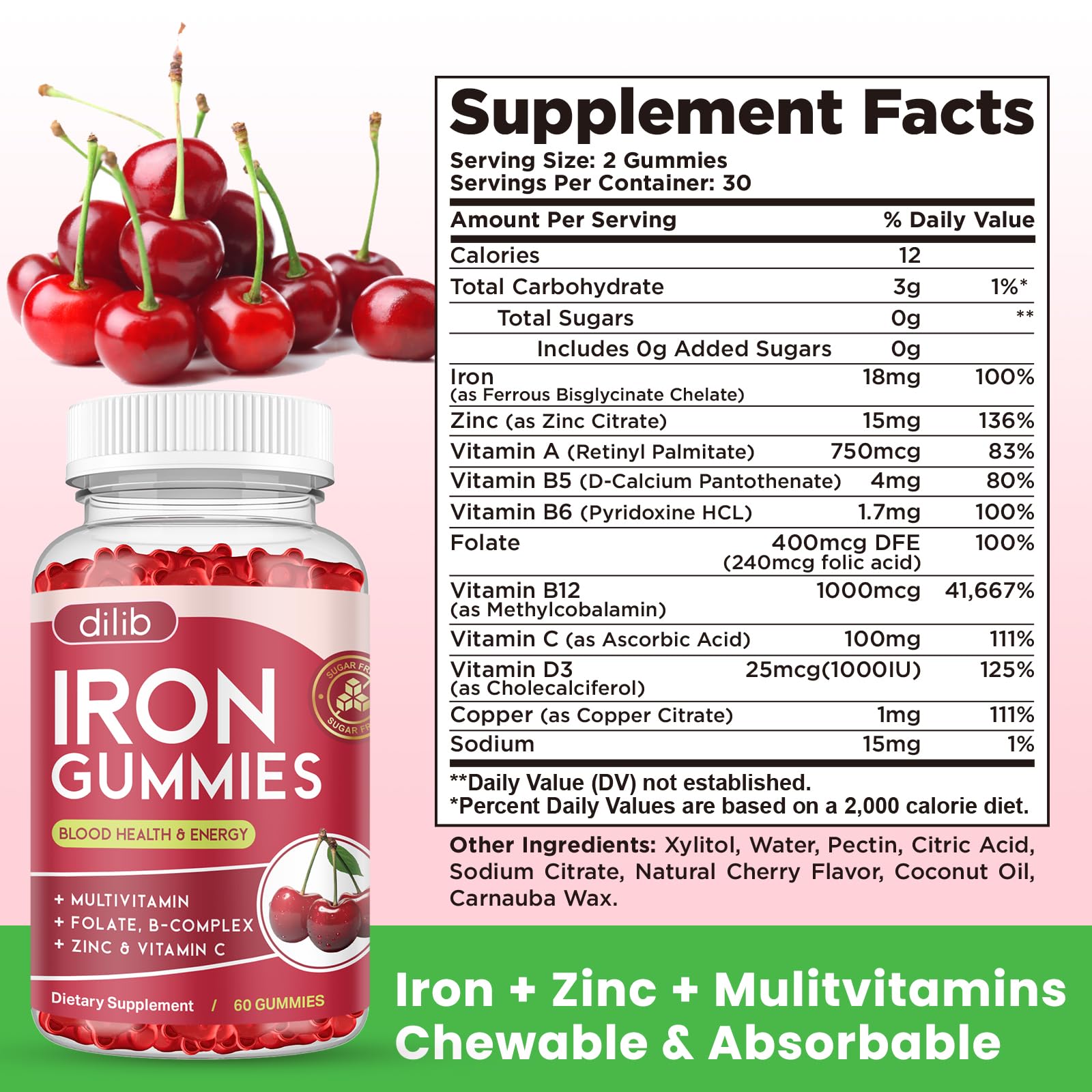 Dilib Iron Gummies sugar-free and gentle on the stomach for easy daily use.