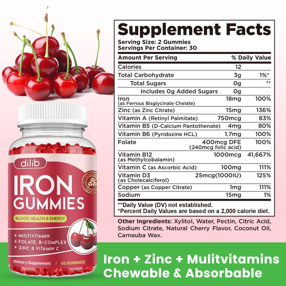 Dilib Iron Gummies sugar-free and gentle on the stomach for easy daily use.