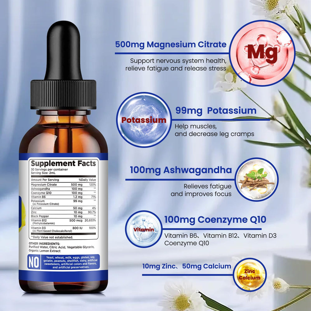 Dilib liquid magnesium citrate drops pour with clear solution