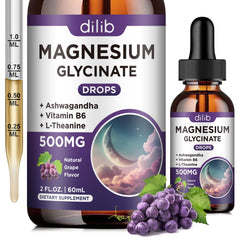 Dilib Magnesium Drops grape bottle for easy daily use and mood support.