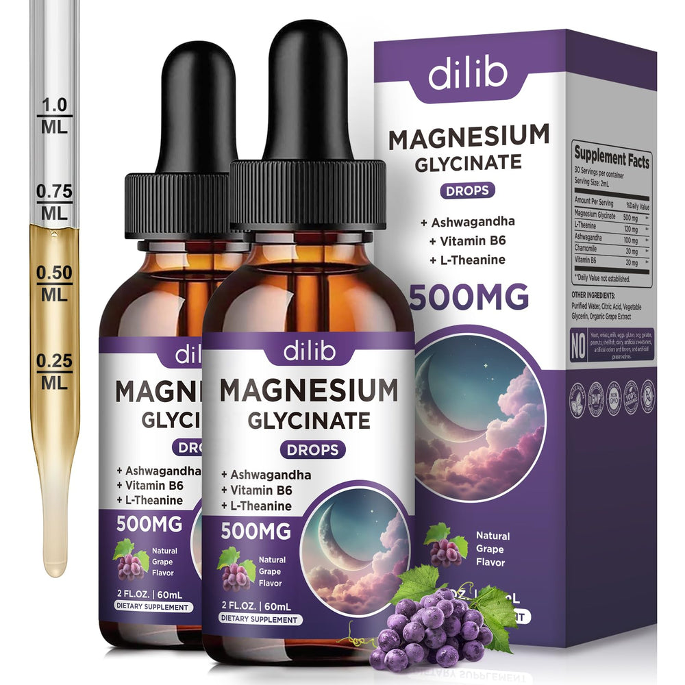 Dilib magnesium glycinate drops bottle with 500 mg formula for daily wellness