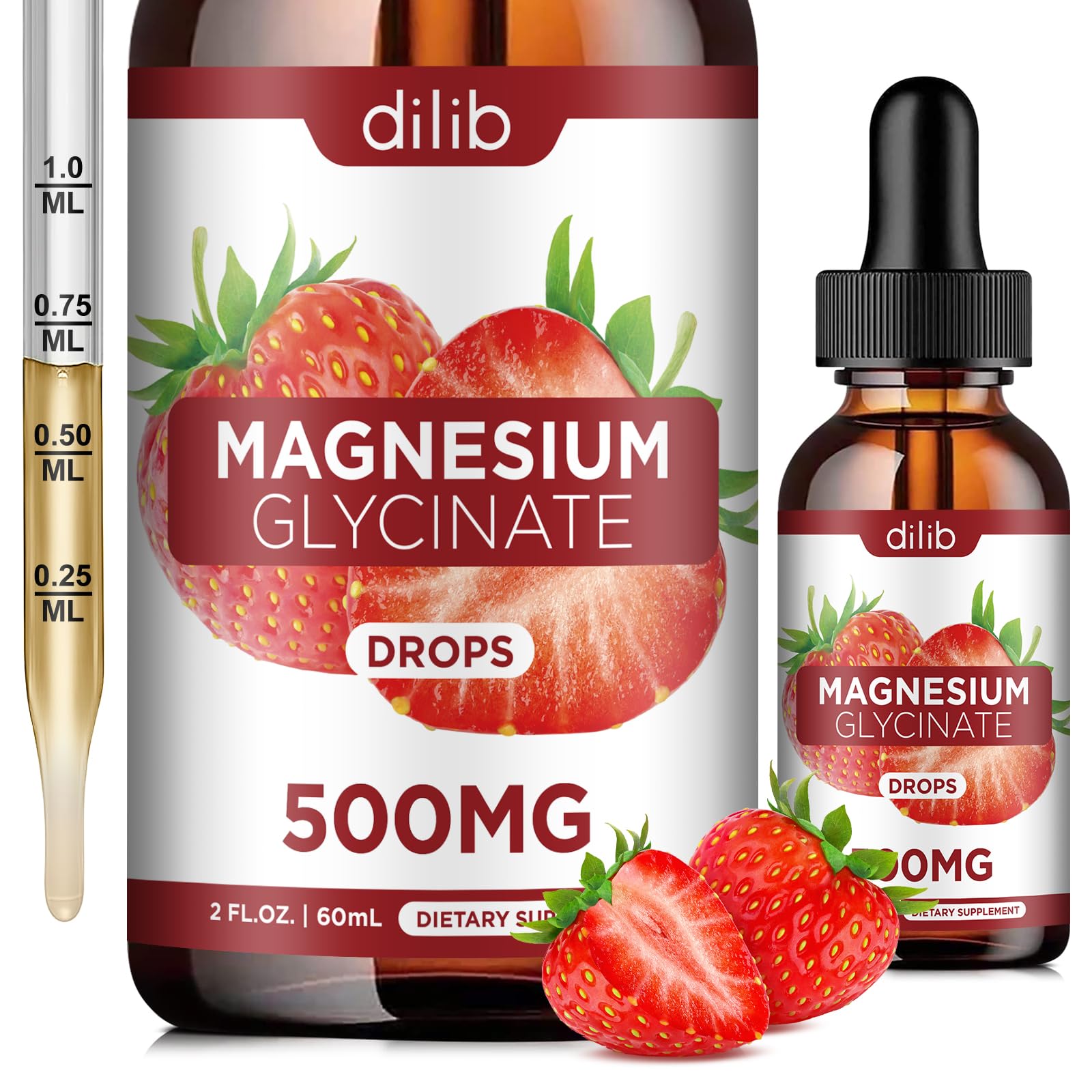 Dilib Magnesium Glycinate Drops bottle pour for easy daily intake