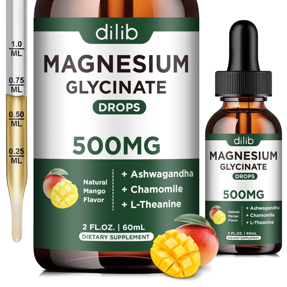 Dilib magnesium glycinate drops mango bottle for a calm daily routine.