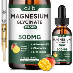 Dilib magnesium glycinate drops mango bottle for a calm daily routine.