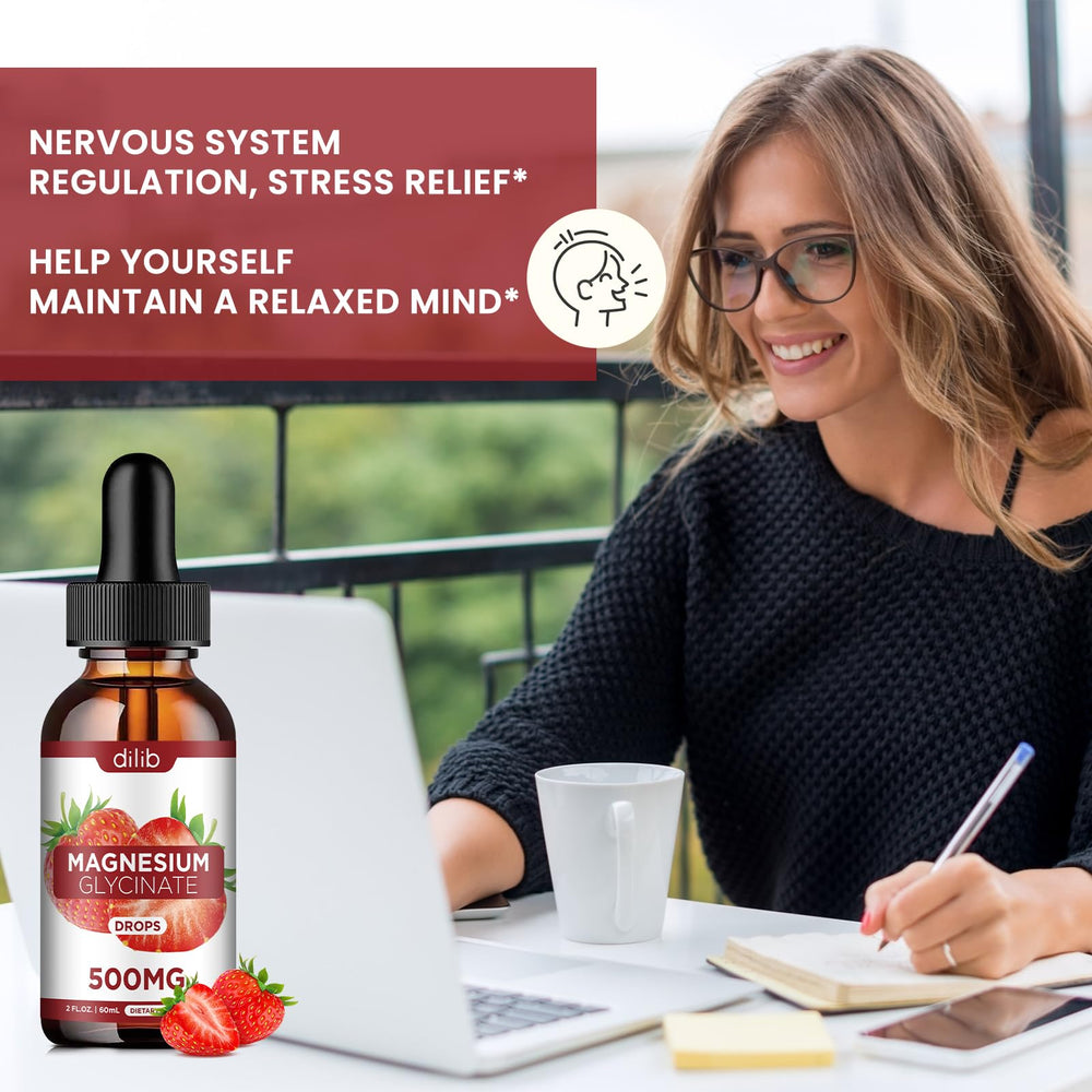 Dilib Magnesium Glycinate Drops vegan symbol signals plant based magnesium for calm