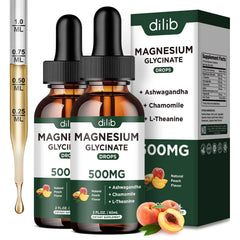 dilib Magnesium Glycinate Liquid Drops bottle front shows calming formula