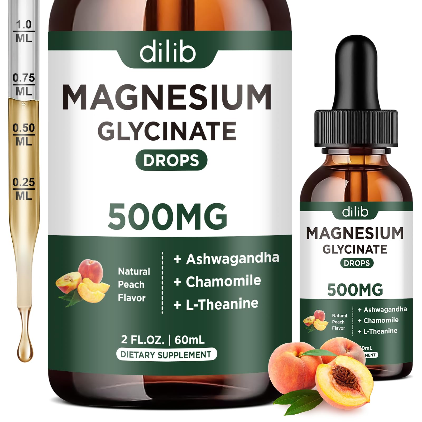 Dilib Magnesium Glycinate Liquid Drops bottle for easy daily stress support
