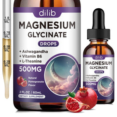 dilib Magnesium Glycinate Liquid Drops bottle showing the optimized formula for daily wellness.