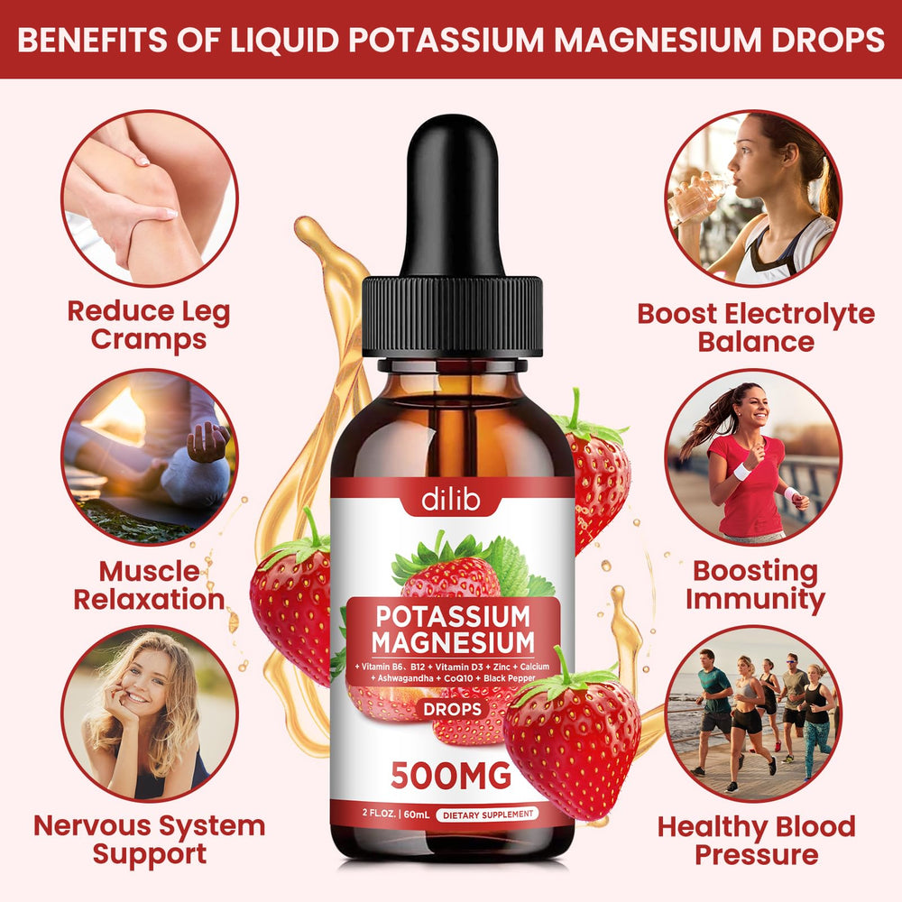 Dilib strawberry-flavored drops in a glass, showing tasty daily intake