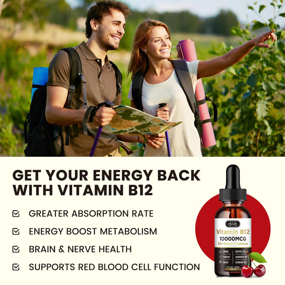 Dilib B12 drops under tongue for faster absorption and energy support.