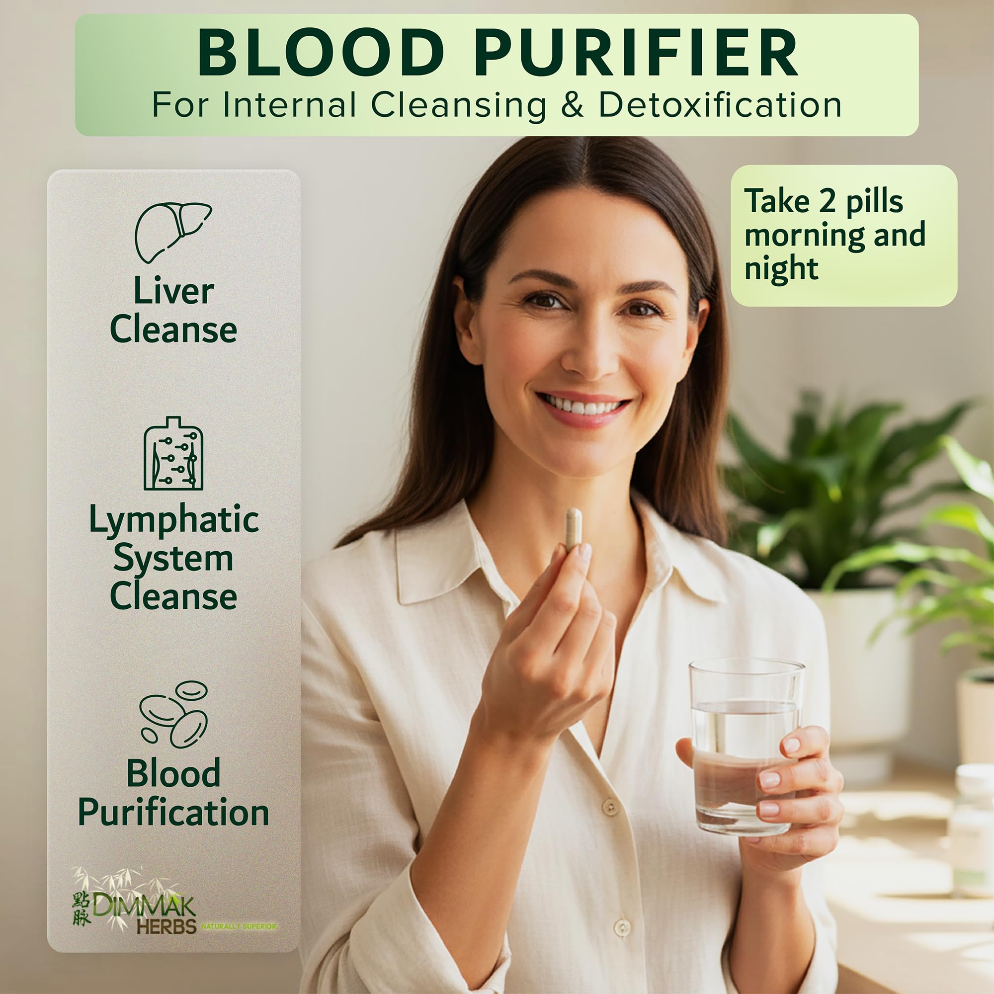 Dimmak Herbs Blood Purifier capsules ready for everyday cleanse.