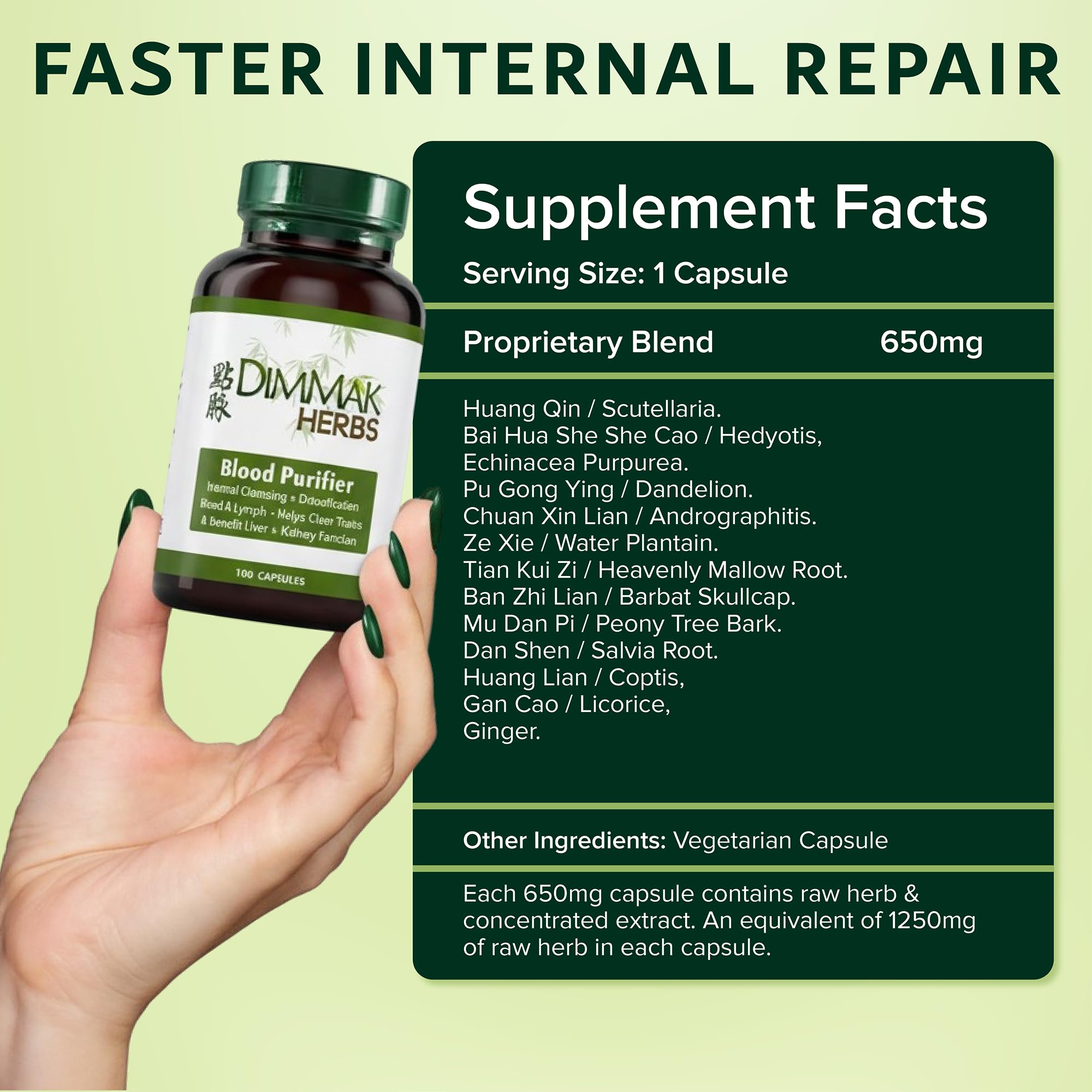 Dimmak Herbs Blood Purifier vegan formula supports toxin-free wellness.