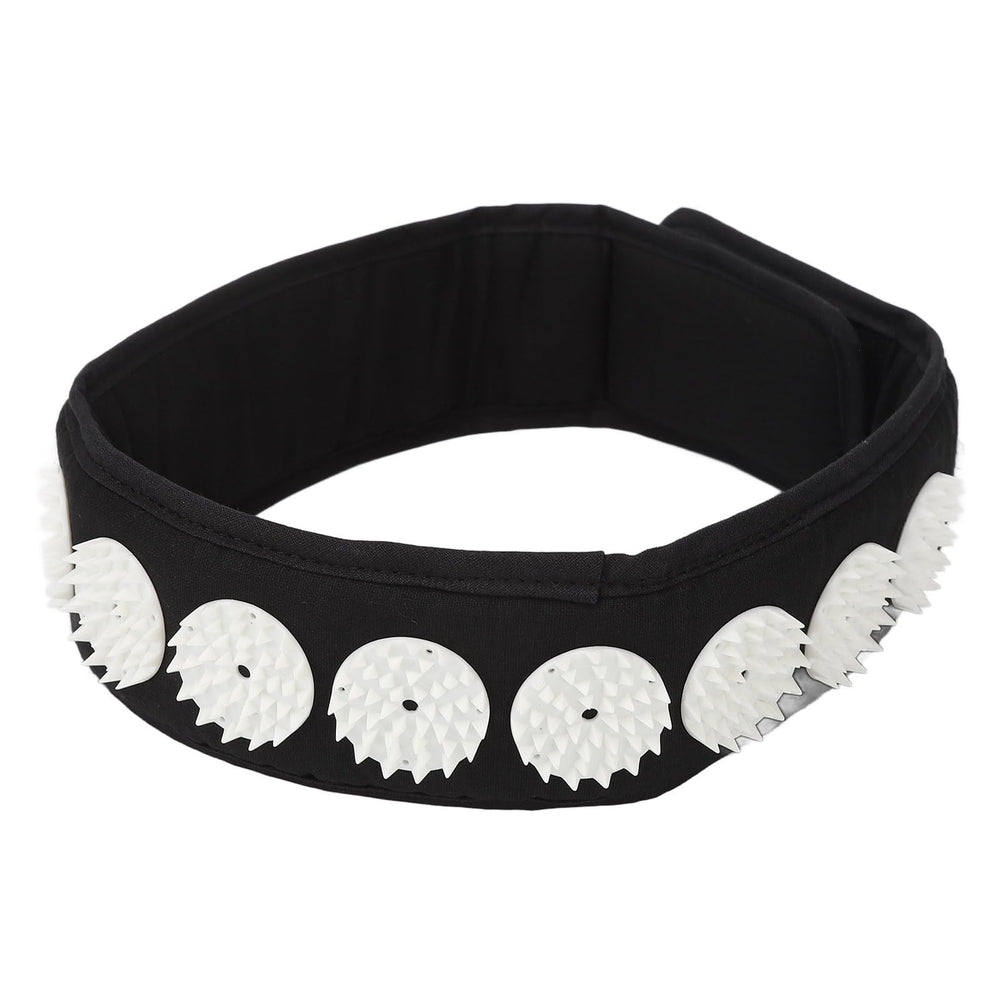 Dioche acupressure wrap headband worn on the head for targeted comfort.