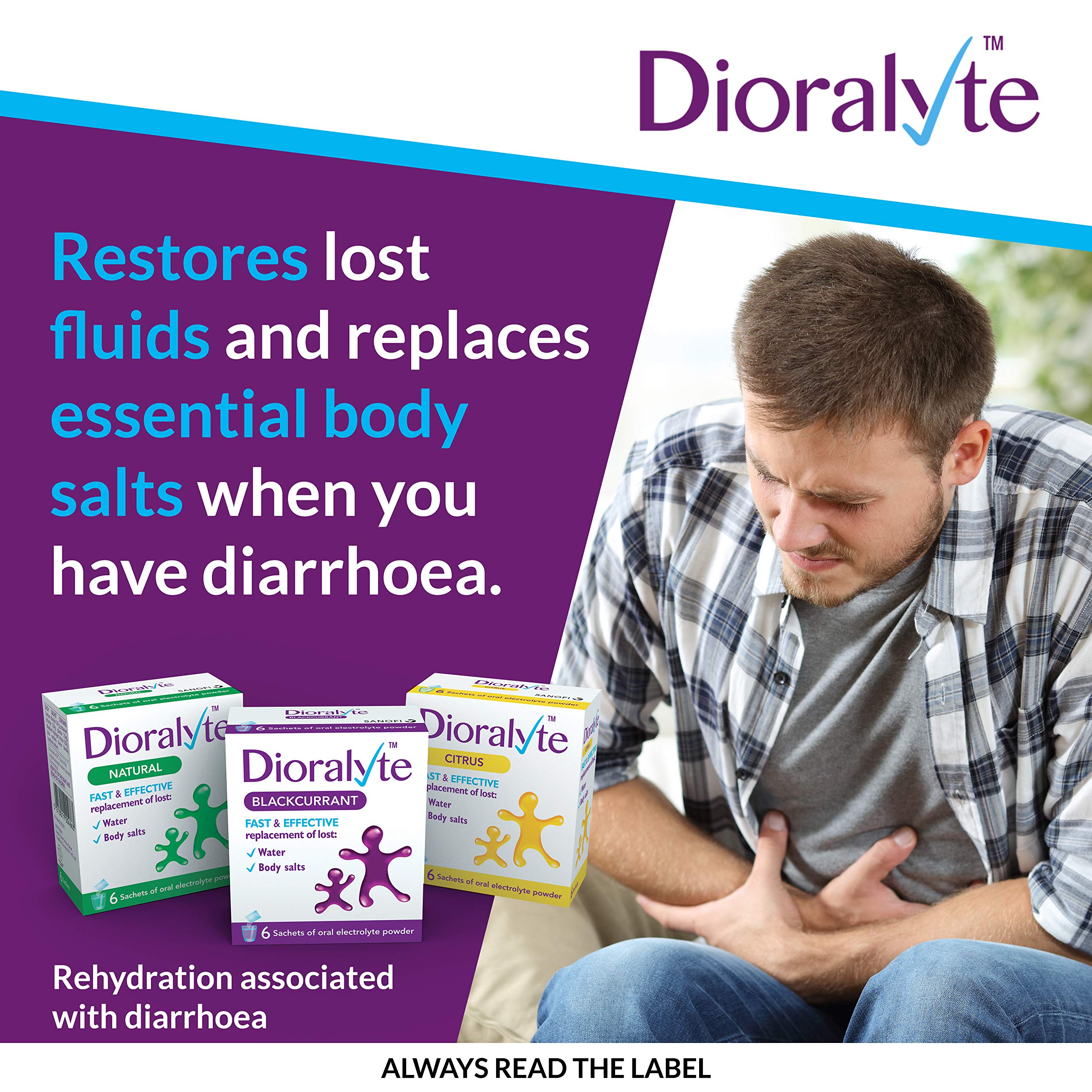 Dioralyte Citrus sachets with water, simple hydration routine.