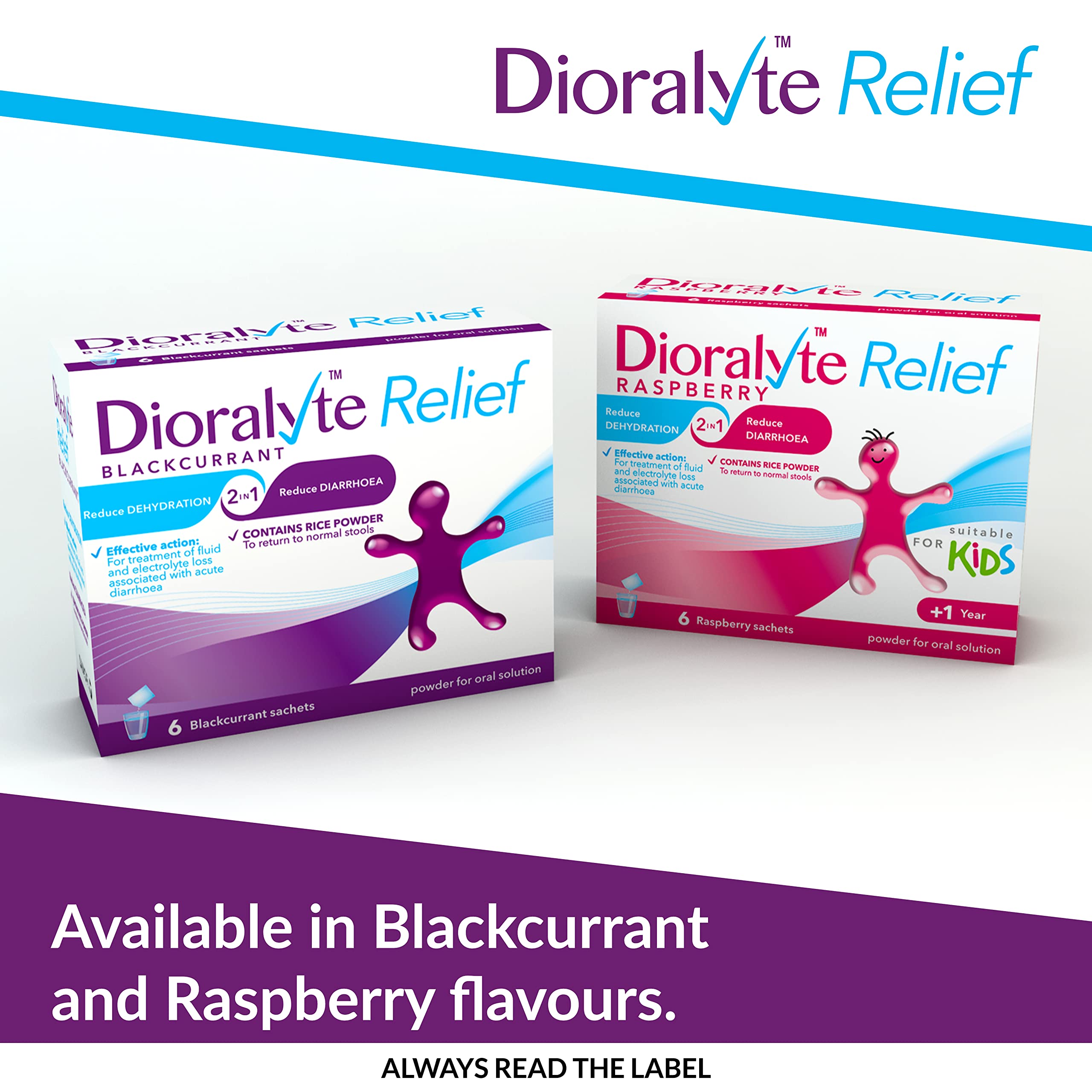 Dioralyte Relief Raspberry prepared drink in a glass.