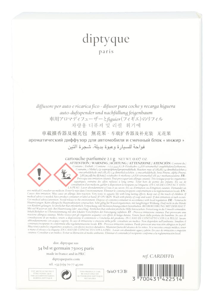 Diptyque Figuier insert delivers warm herbal notes through cold diffusion