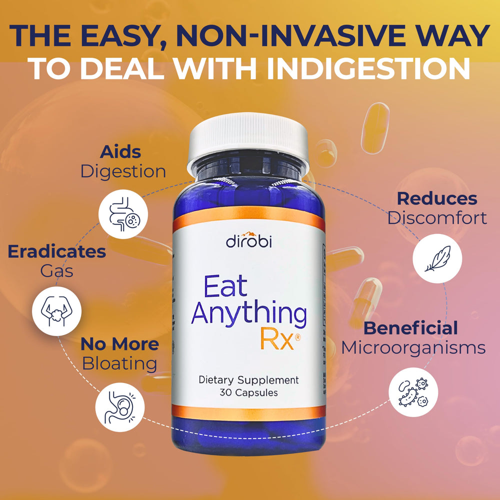 Dirobi Eat Anything supplement pour showing quick-use serving.