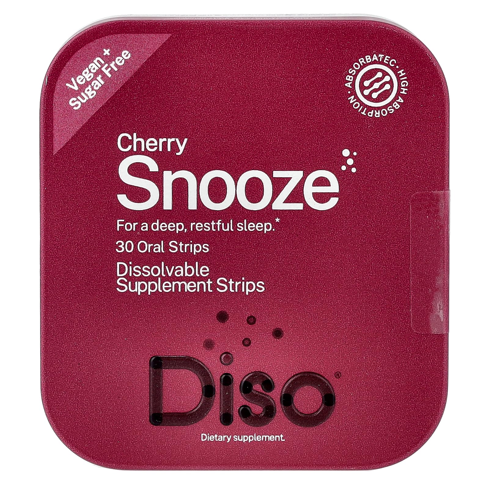 DISO Snooze strip packaging for convenient, travel-friendly sleep support.
