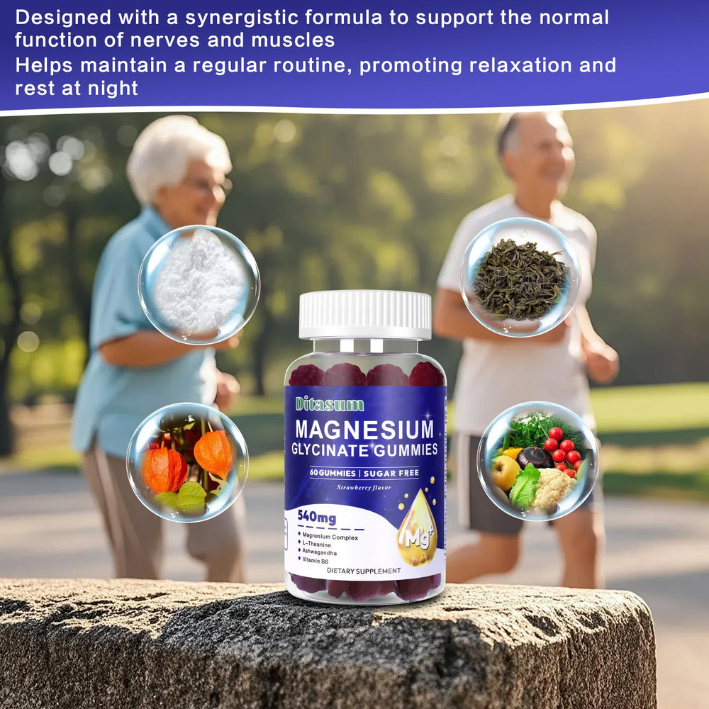 Label detail on Ditasum gummies underscores quality and safety.